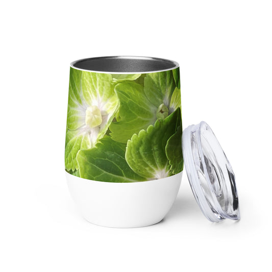 Green Hydrangea Wine tumbler